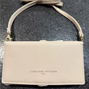 Adrienne Vittadini Cream Crossbody Wallet Bag